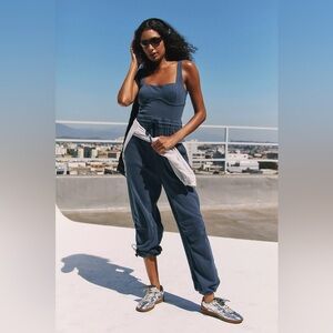 Free People Movement By Free People Midnight Navy Inbound Onesie Size Small